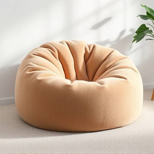 A large, plush beanbag chair filled with high-density foam, providing a comfortable and casual seating option.